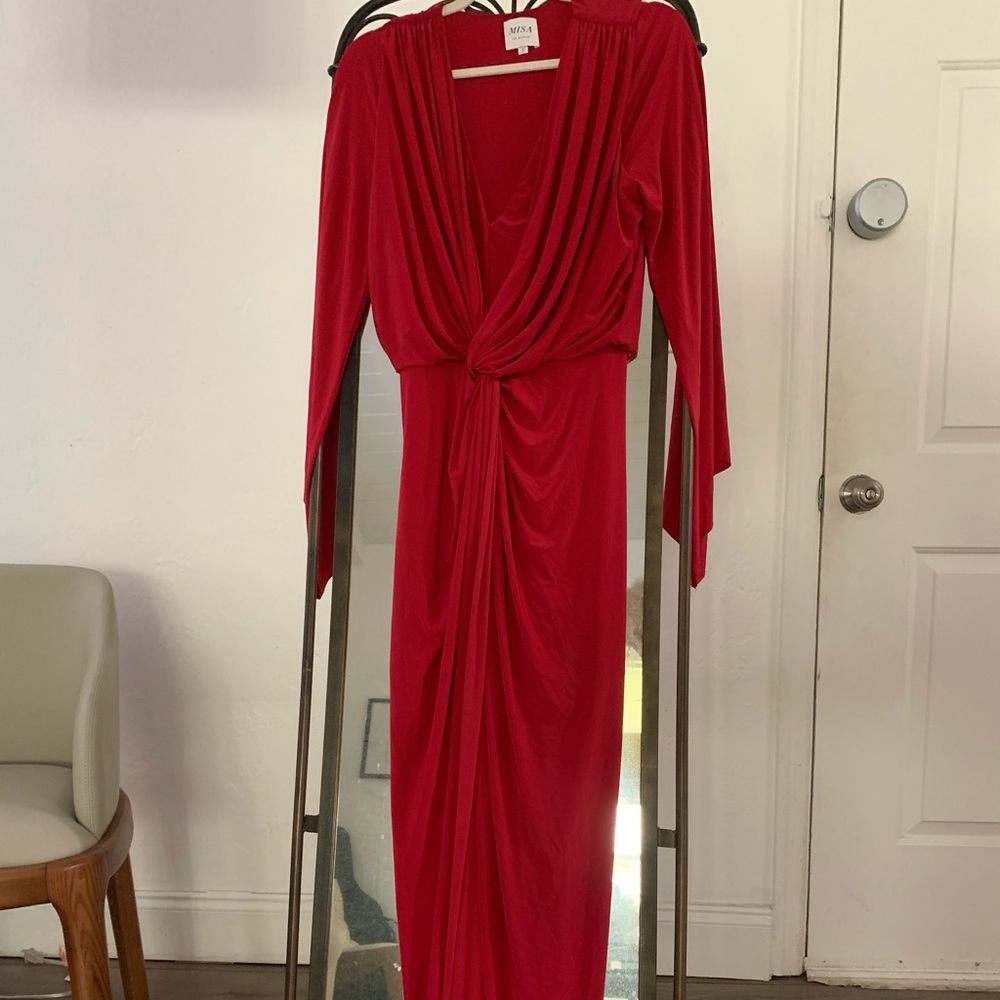 Brand new Gorgeous MISA Los Angeles asymmetrical red dress.